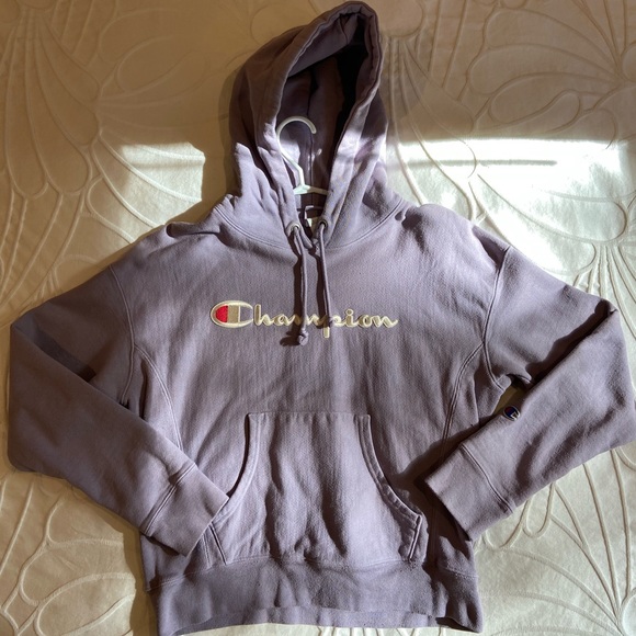 Lilac Reverse Weave Champion Hoodie - Picture 1 of 4